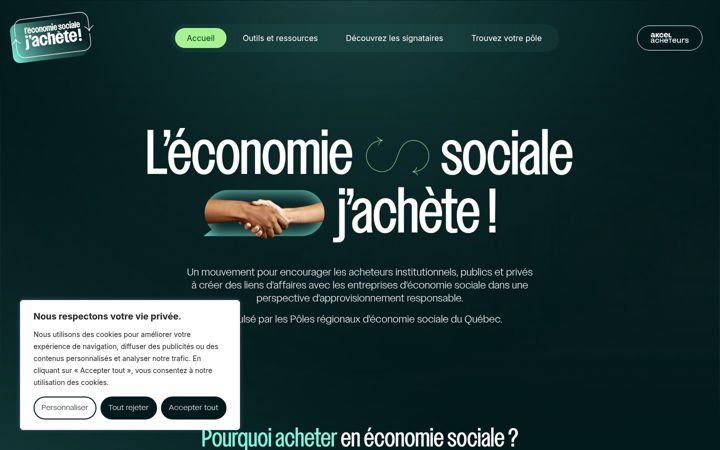 Screenshot of economiesocialejachete.ca