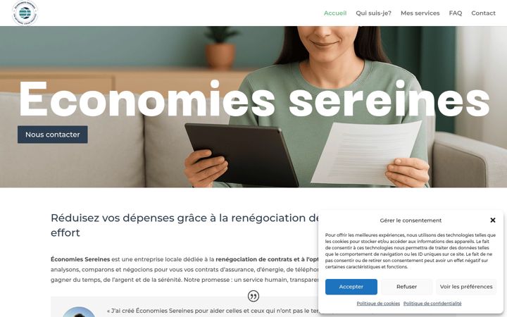 Screenshot of economiessereines.fr