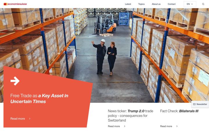 Screenshot of economiesuisse.ch