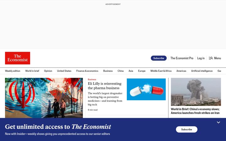 Skærmbillede af economist.com