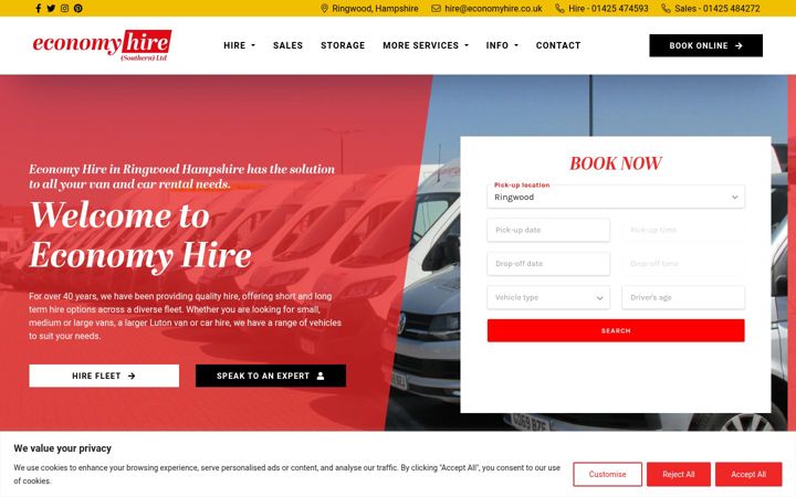 Screenshot of economyhire.co.uk