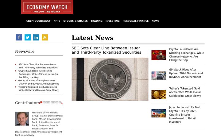 Screenshot of economywatch.com