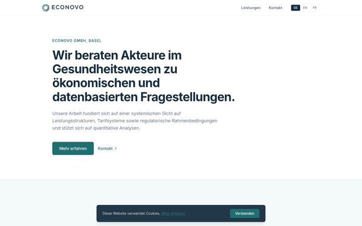 Screenshot of econovo.ch