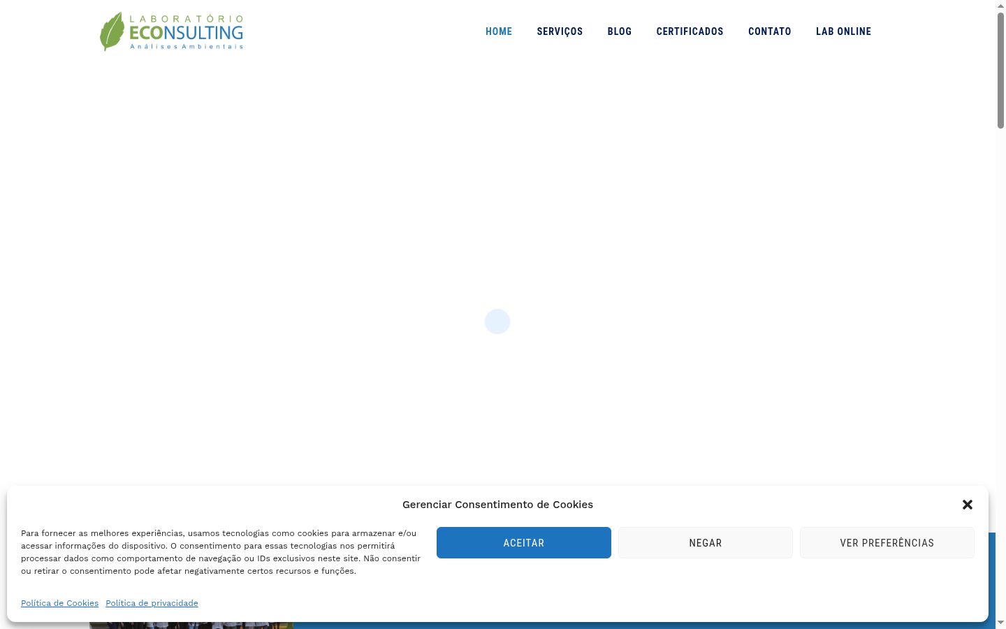 Screenshot του banner συγκατάθεσης που εμφανίστηκε πριν από οποιαδήποτε αλληλεπίδραση