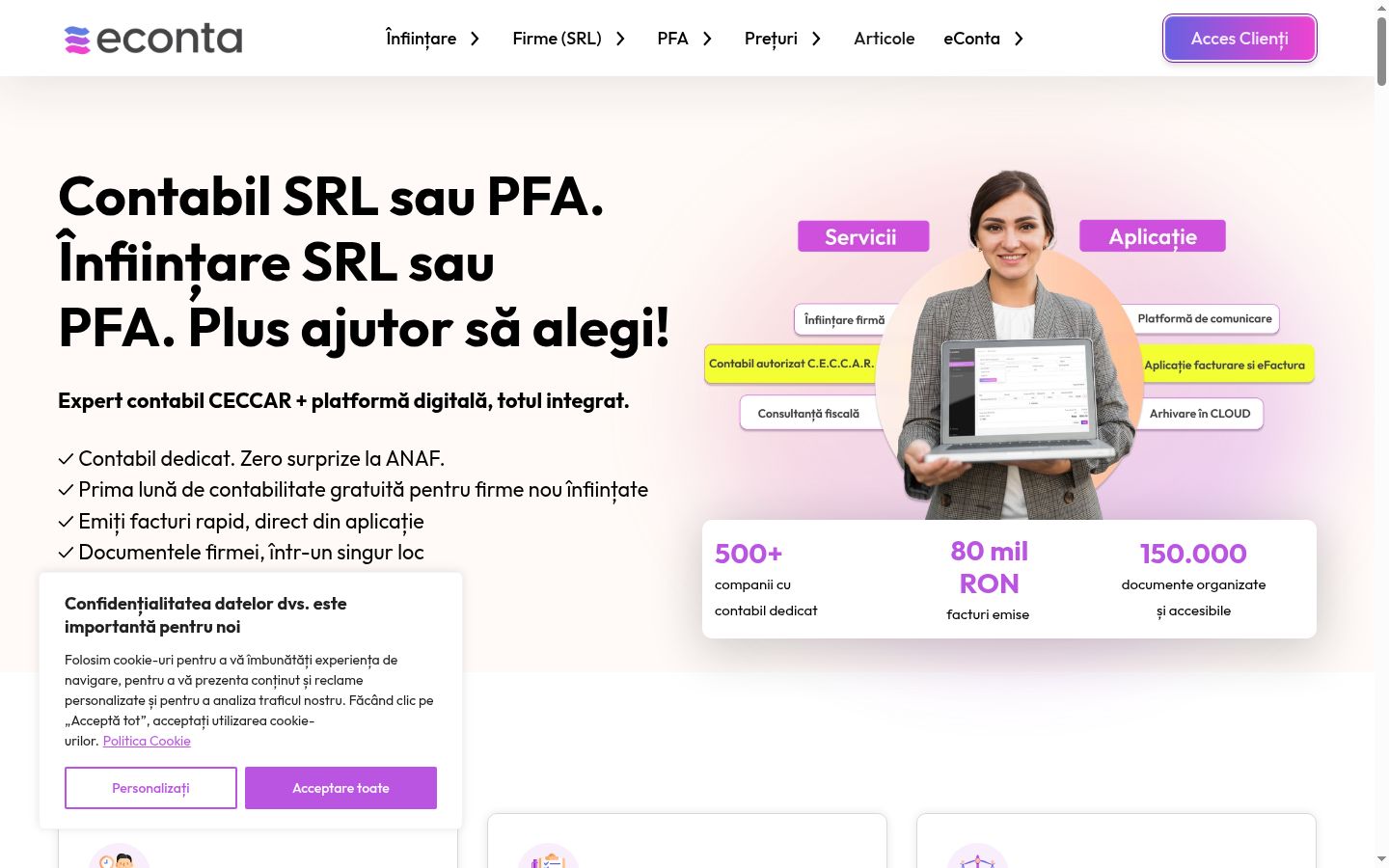 Skærmbillede af samtykkebanneret, som det blev vist før nogen interaktion