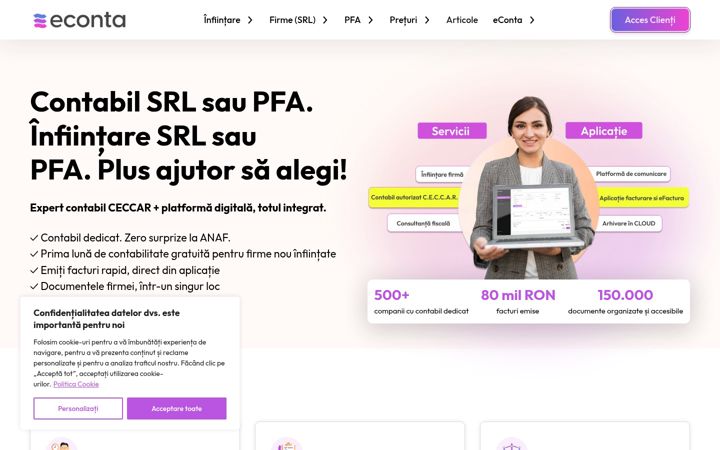 Screenshot of econta.ro