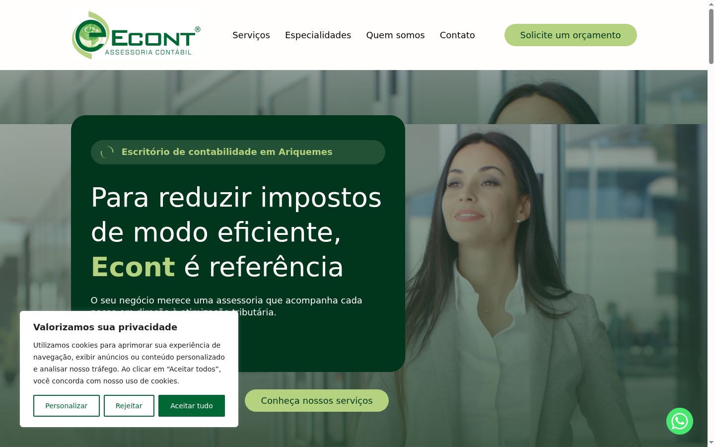 Capture d'écran de la bannière de consentement affichée avant toute interaction