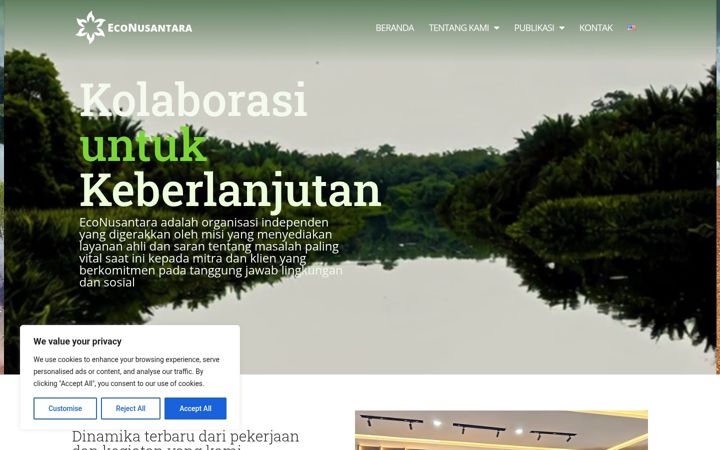 Posnetek zaslona econusantara.org