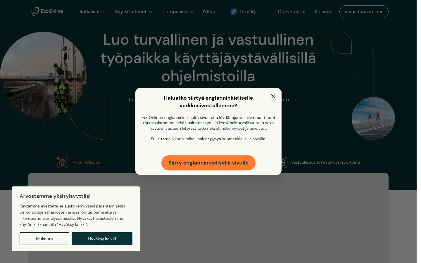 Ekraanipilt nõusolekubännerist, mida näidati enne mis tahes suhtlust