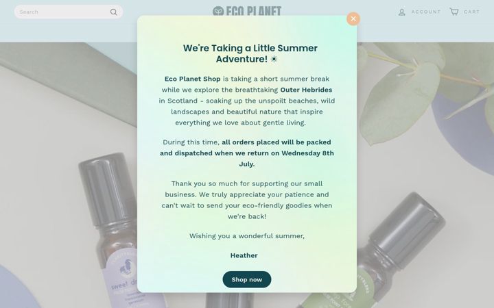 Screenshot of ecoplanetshop.co.uk