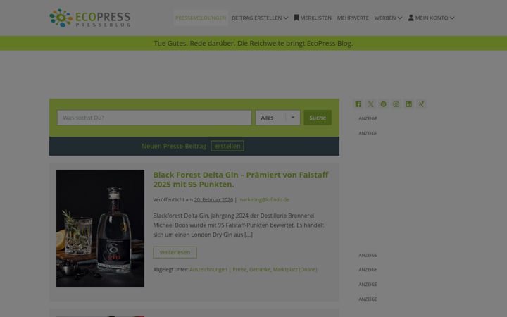 Screenshot ta' ecopressblog.de