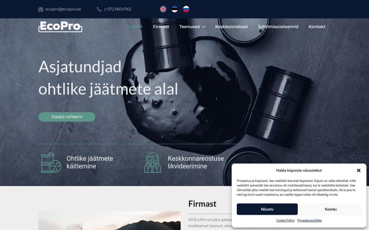 Screenshot of ecopro.ee