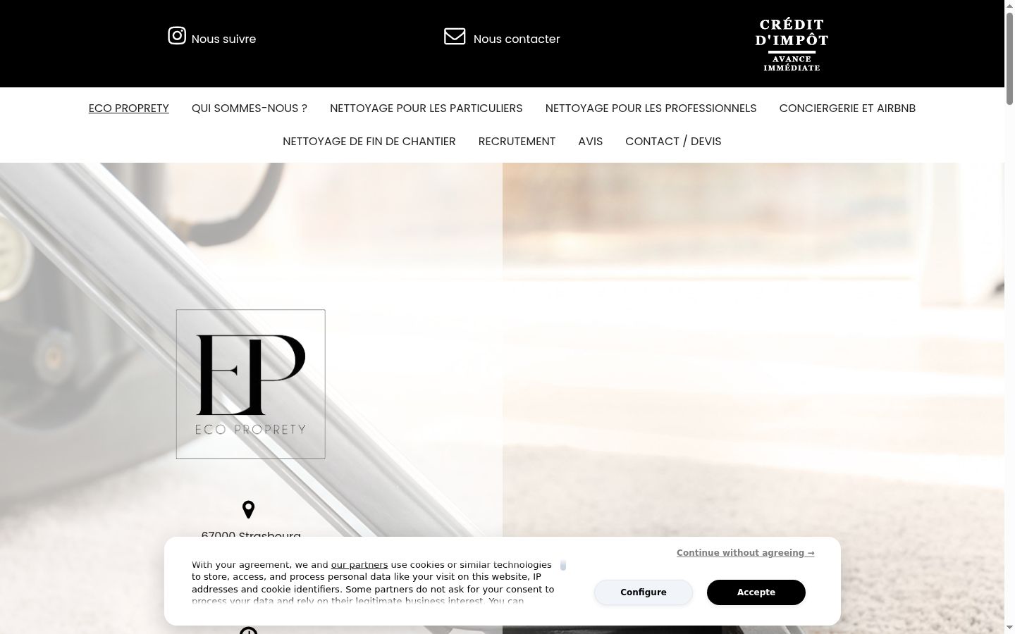 Screenshot of the consent banner shown before any interaction