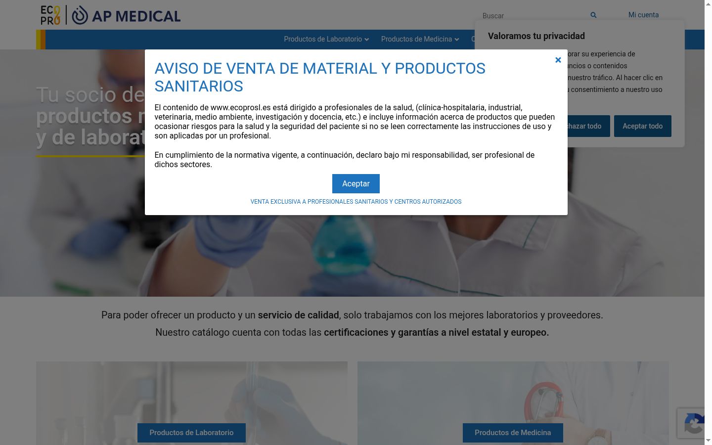 Captura de ecrã do banner de consentimento apresentado antes de qualquer interação