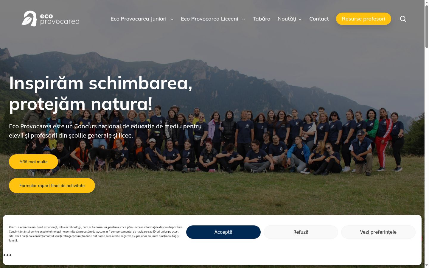 Screenshot des Einwilligungsbanners vor jeglicher Interaktion