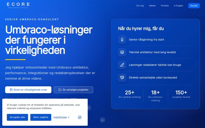 Screenshot of ecore.dk