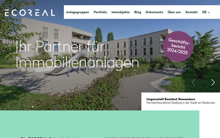Екранна снимка на ecoreal.ch