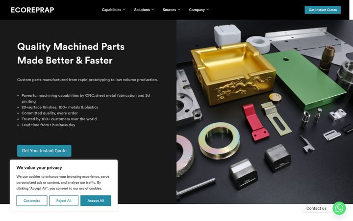 Screenshot of ecoreprap.com