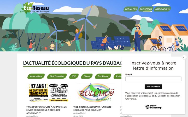 Screenshot of ecoreseau-paysdaubagne.org