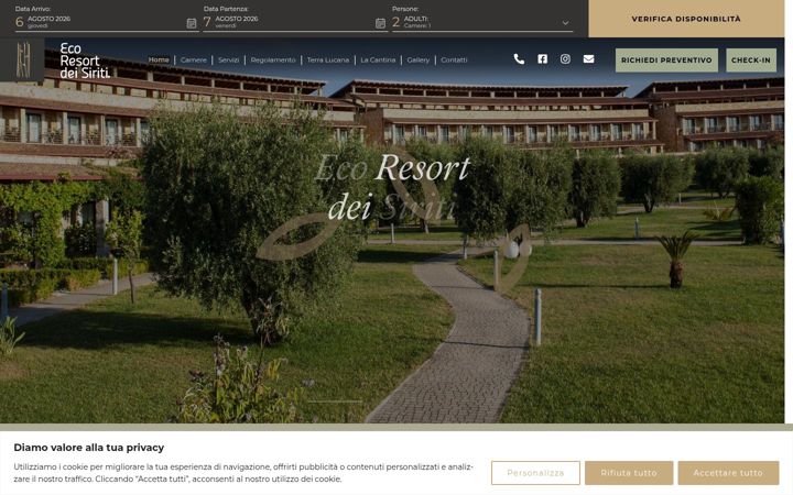Ekrano kopija ecoresortdeisiriti.it