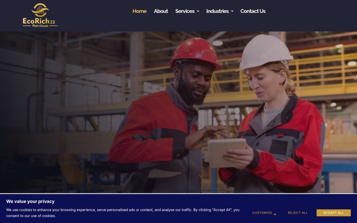 Screenshot ta' ecorichpetroleum.co.za