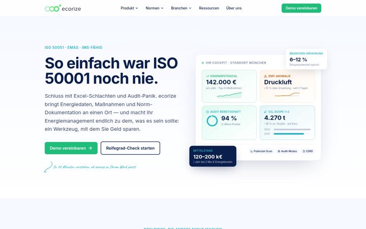 Screenshot di ecorize.de