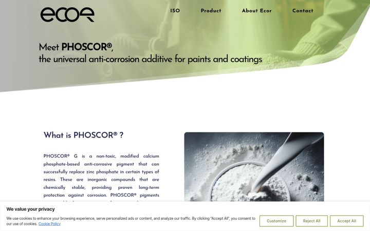 Screenshot of ecorpigments.com