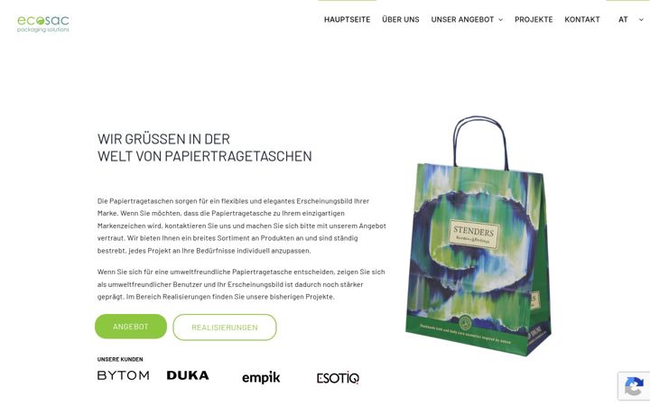 Posnetek zaslona ecosac.at