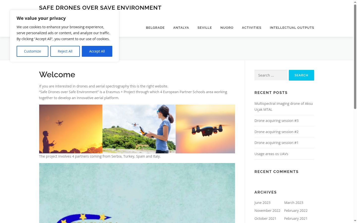 Screenshot of the consent banner shown before any interaction