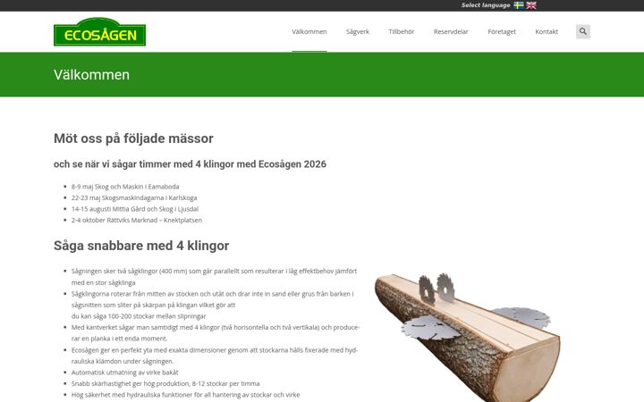 Zrzut ekranu ecosagen.se