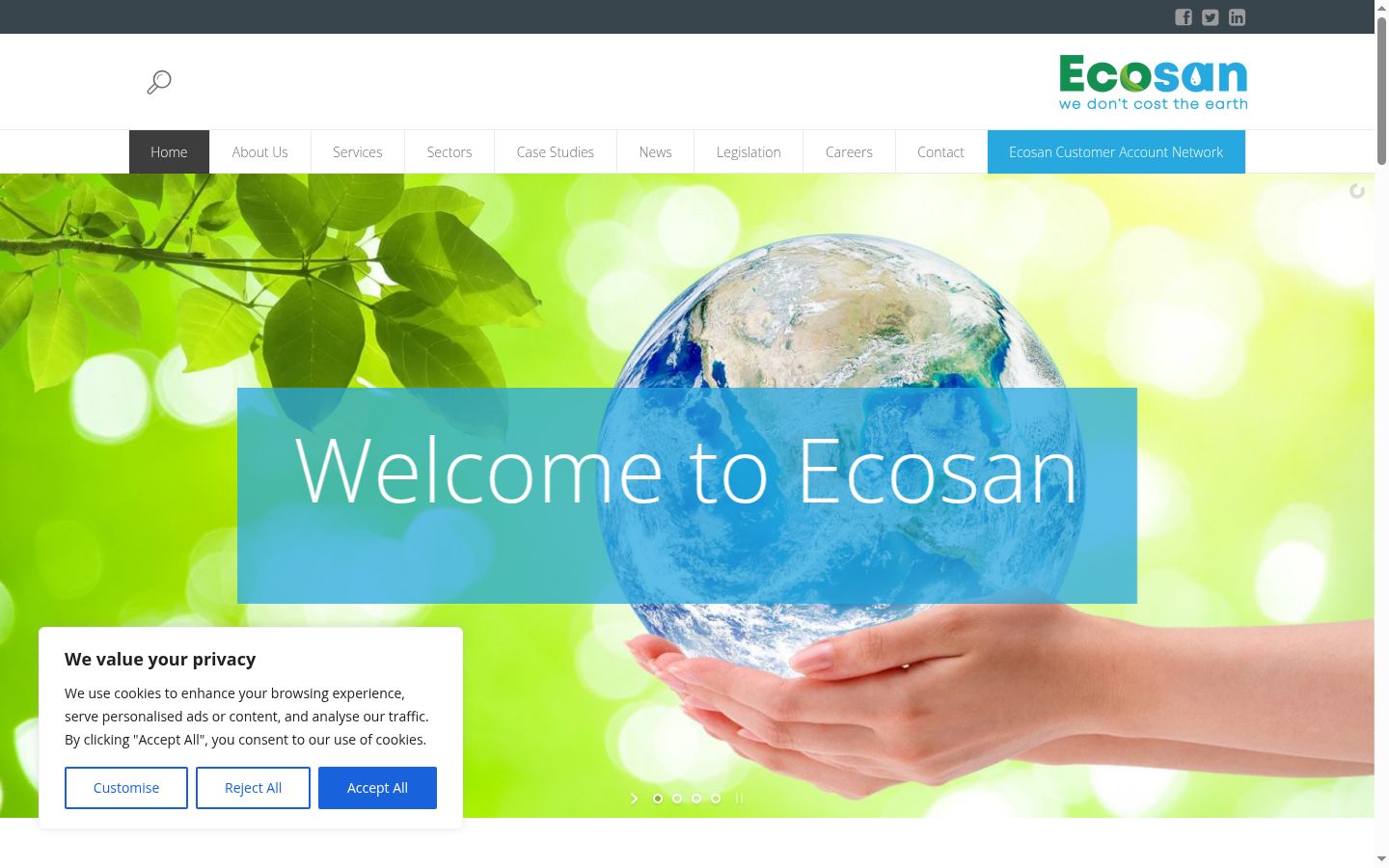 Screenshot of the consent banner shown before any interaction