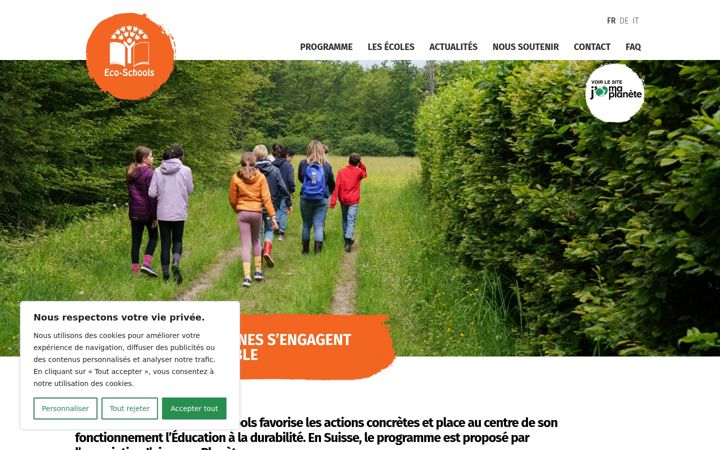 Screenshot of ecoschools-ch.org