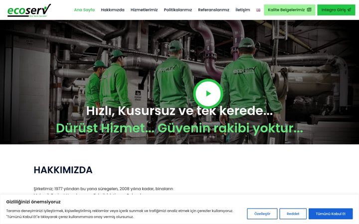 Екранна снимка на ecoserv.com.tr