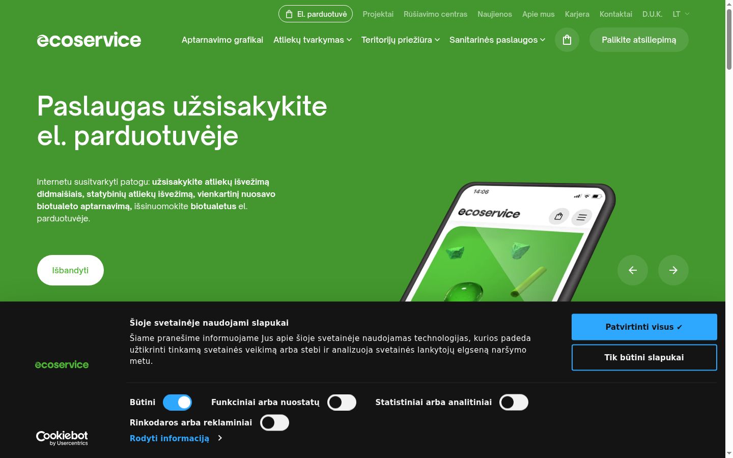 Snímek obrazovky baneru souhlasu zobrazeného před jakoukoli interakcí