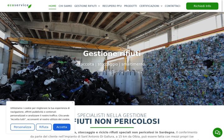 Ekrano kopija ecoservicesardegna.it