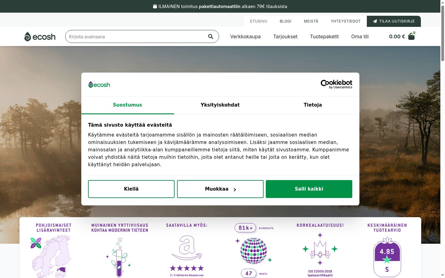 Snímek obrazovky baneru souhlasu zobrazeného před jakoukoli interakcí