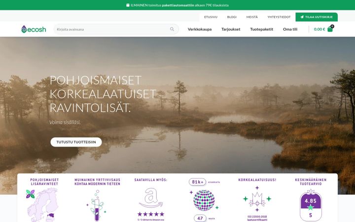 Captura de pantalla de ecosh.fi
