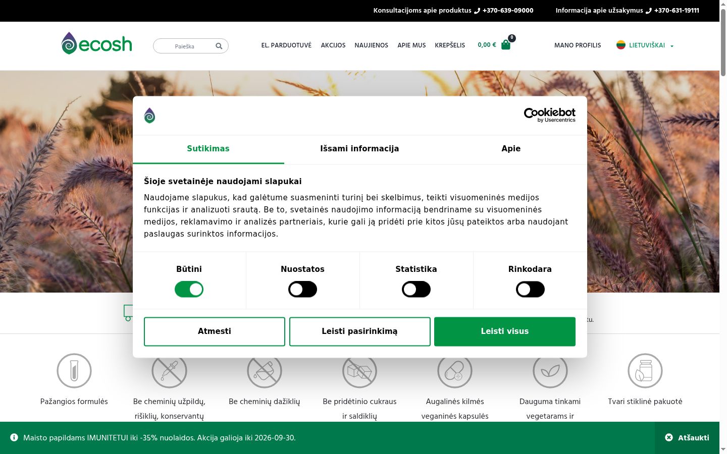 Snímek obrazovky baneru souhlasu zobrazeného před jakoukoli interakcí