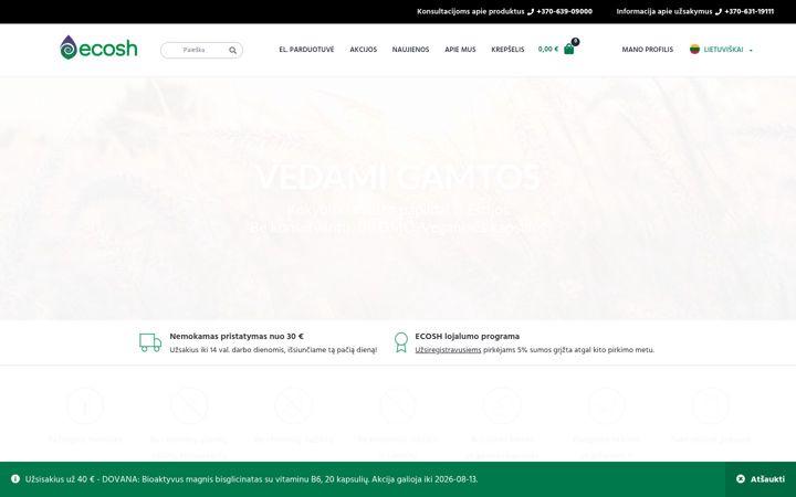 Snímek obrazovky ecosh.lt