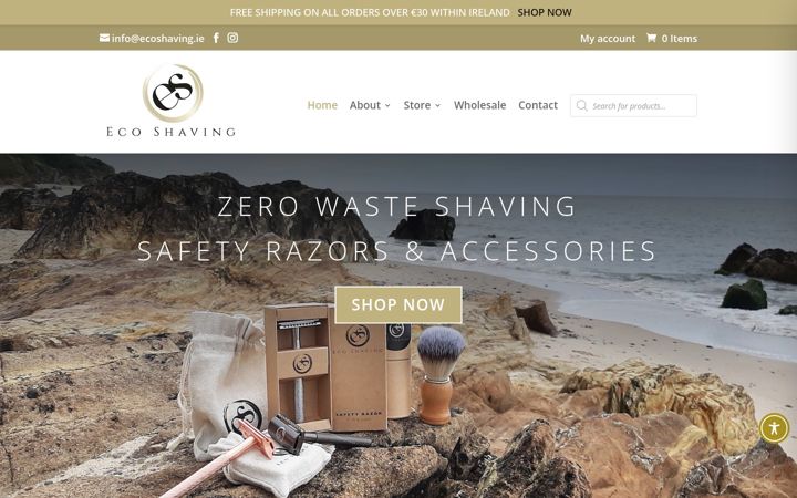 Skærmbillede af ecoshaving.ie