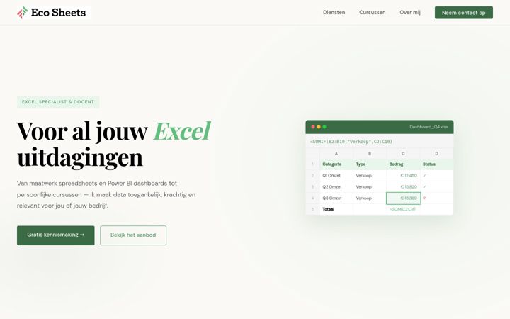 Screenshot of ecosheets.eu