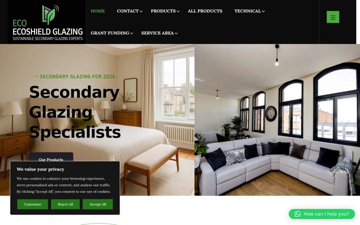 Screenshot of ecoshieldsecondaryglazing.co.uk