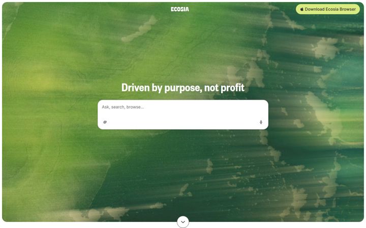 Screenshot ta' ecosia.org