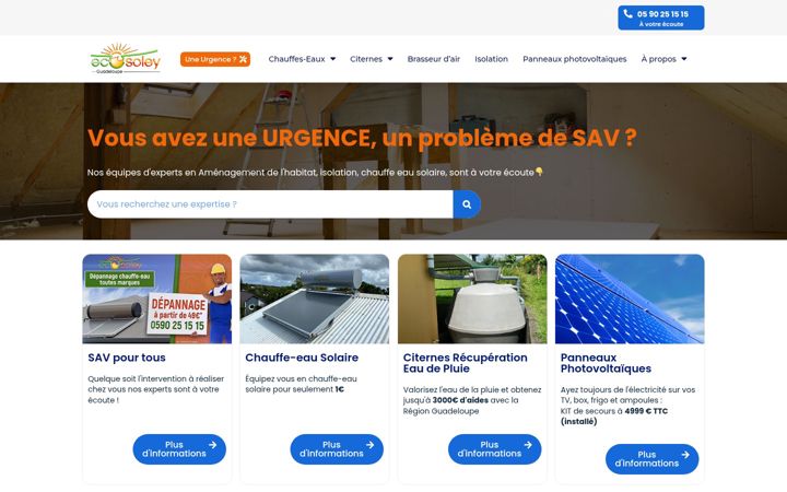 Snímek obrazovky ecosoley.fr