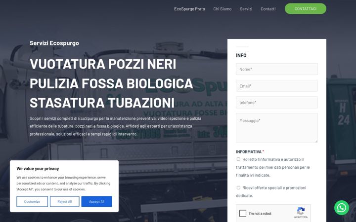 Screenshot of ecospurgoprato.it