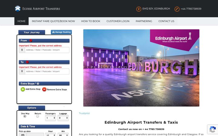 Screenshot of ecosse-airporttransfers.co.uk