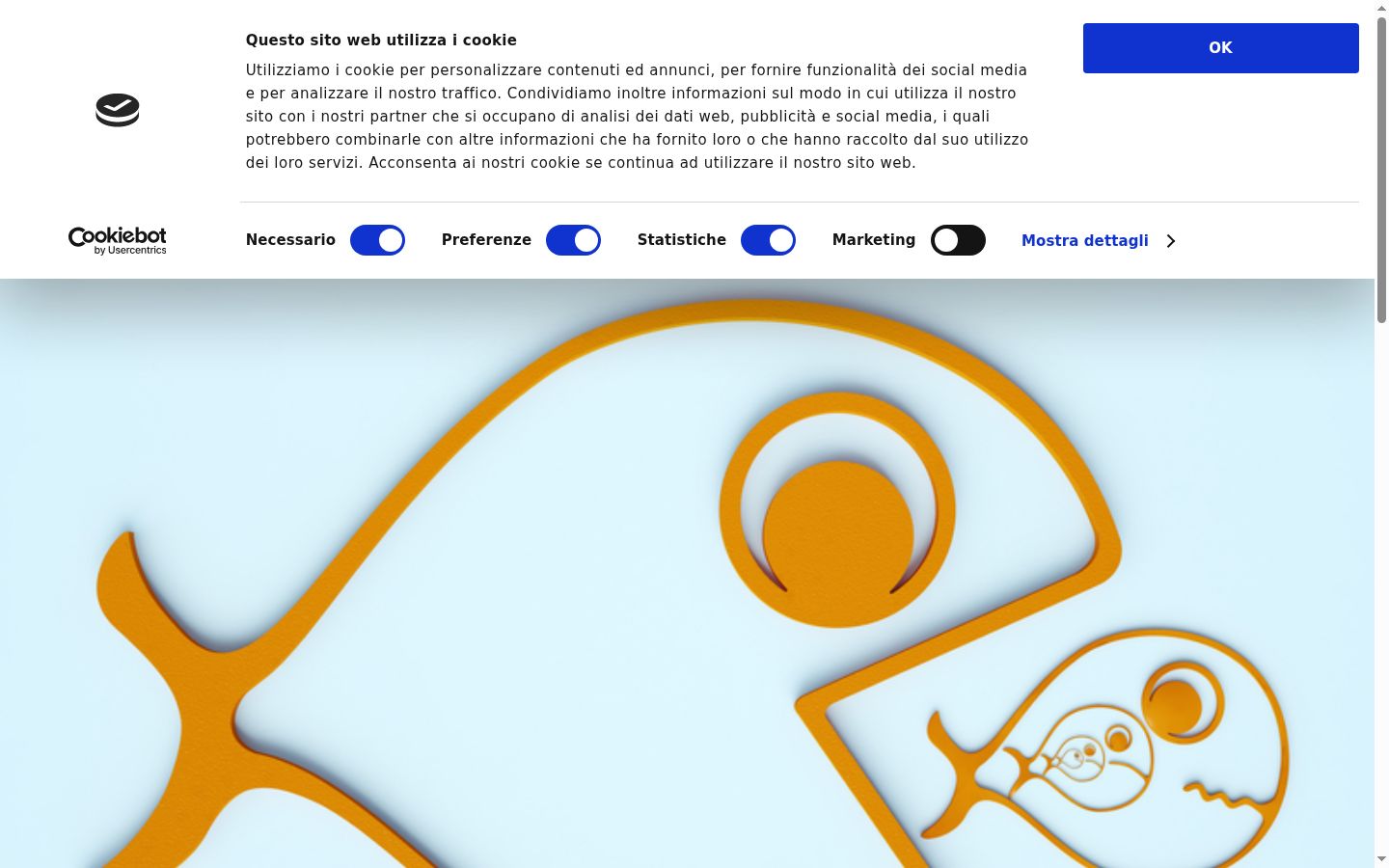 Screenshot del banner di consenso mostrato prima di qualsiasi interazione