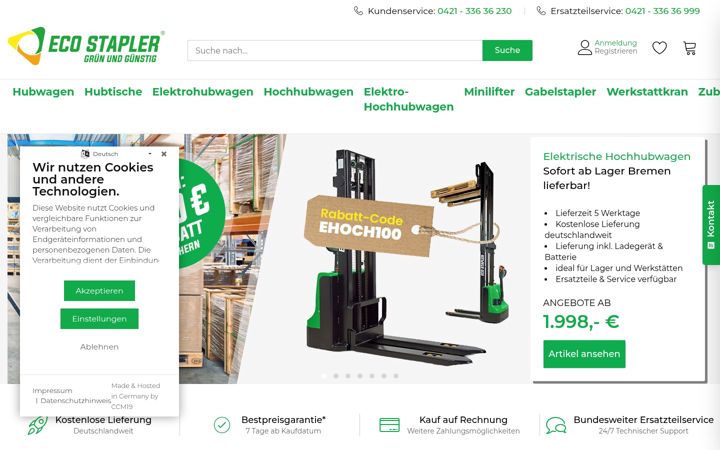 Screenshot di ecostapler.de