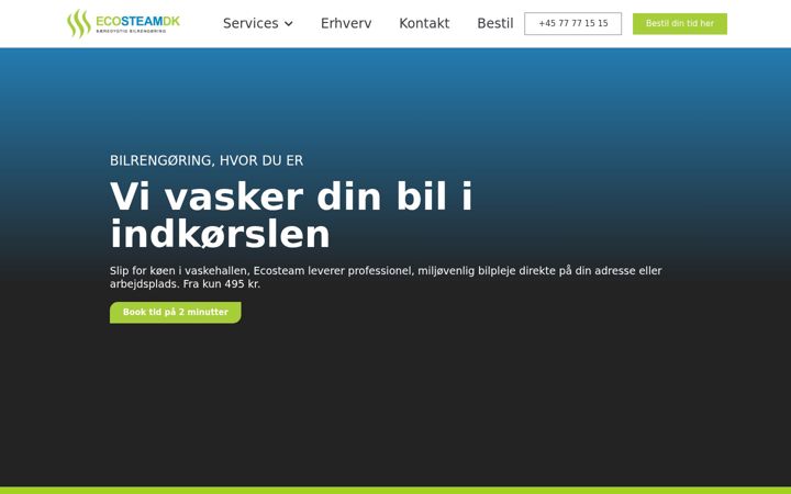 Екранна снимка на ecosteam.dk