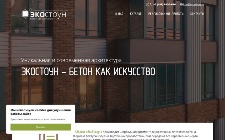 Screenshot stránky ecostoun.ru